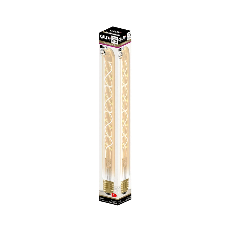 Calex E27 3.8W Flame dimbare LED-lamp: Lange, decoratieve filament LED-lamp met een warm, vlamvormig ontwerp.