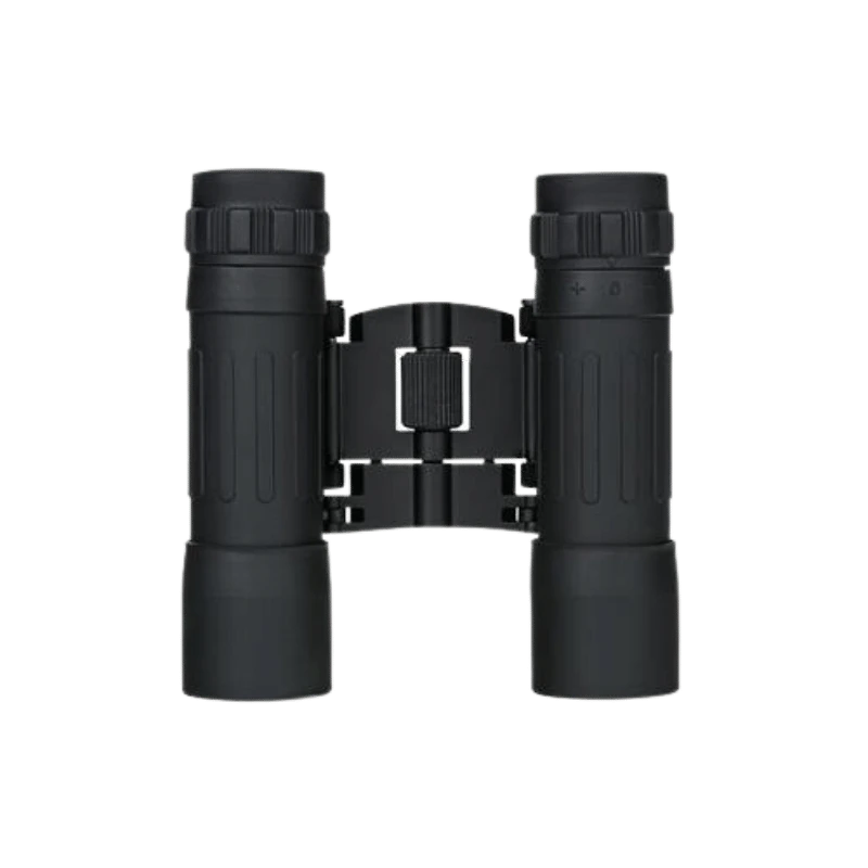 DÖRR PRO LUX 10x25 GA verrekijker: Compacte, zwarte verrekijker met rubberen coating, ideaal voor op reis en buitenactiviteiten.