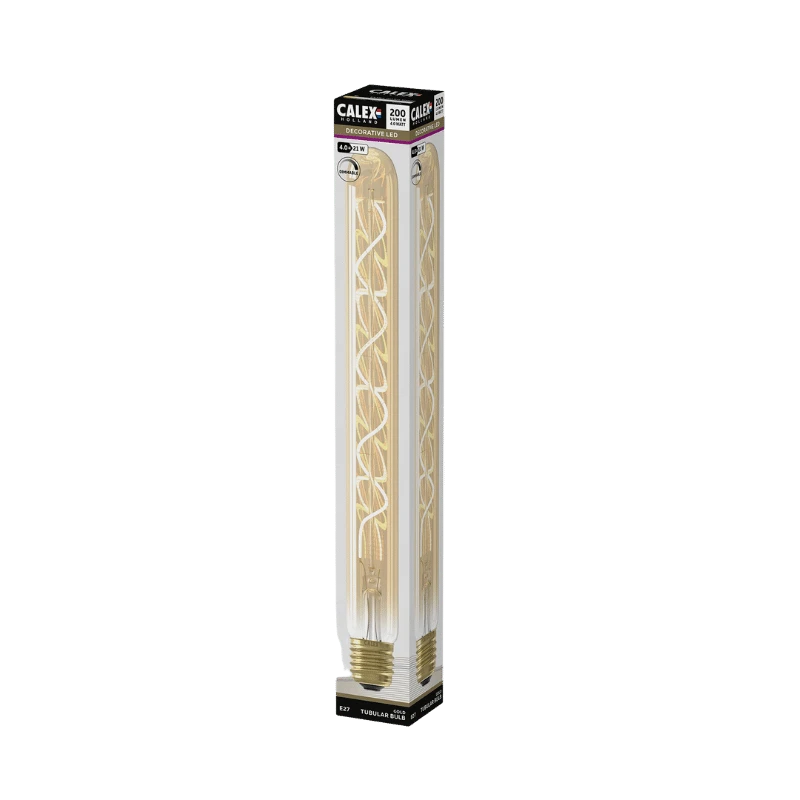 Calex Gold buisvormige LED-lamp: E27-fitting, 4,5 W, decoratief design, 30 cm hoog