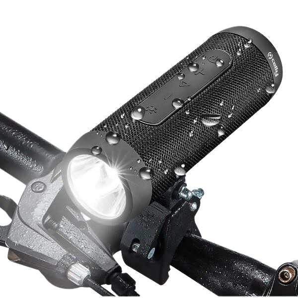 SPEAKERBIKE Bluetooth-luidspreker en fietslamp: waterdichte, draadloze luidspreker met geïntegreerde fietslamp, perfect voor op de fiets.
