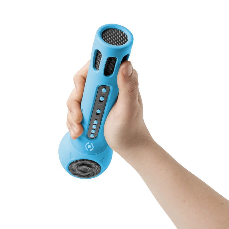 Kindermicrofoon met Bluetooth: Blauw kinder karaoke microfoon met ingebouwde speaker. Perfect voor kids!