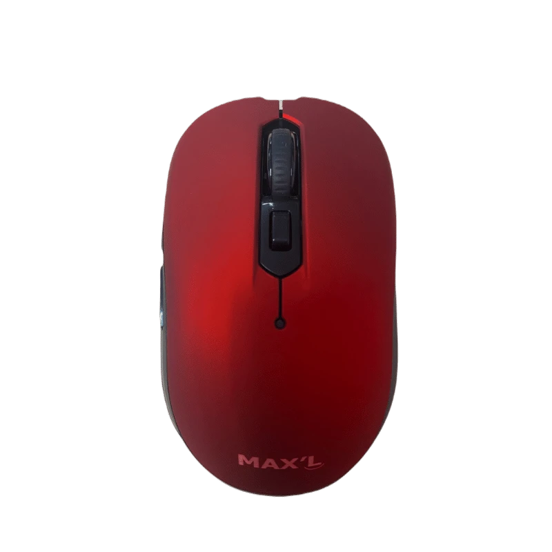 Max'L draadloze optische ergonomische muis: rode 2,4GHz muis met 800-1600 DPI en 6 knoppen.