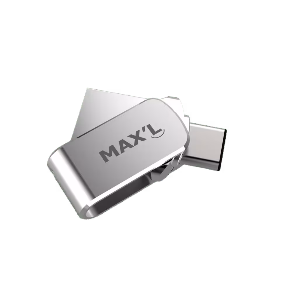 Max'L 32GB USB-stick: dubbele USB Type-C 3.1- en USB 3.0-aansluitingen voor snelle gegevensoverdracht.