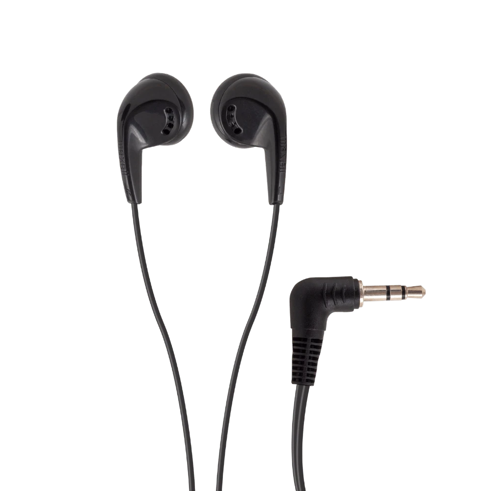 Maxell EB 95 zwart: Zwarte in-ear oordopjes met schuine 3,5mm-aansluiting