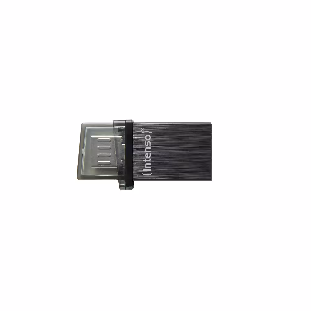 Intenso USB-sticks Mini Mobile Line 32GB: Zwarte USB-stick met metallic afwerking