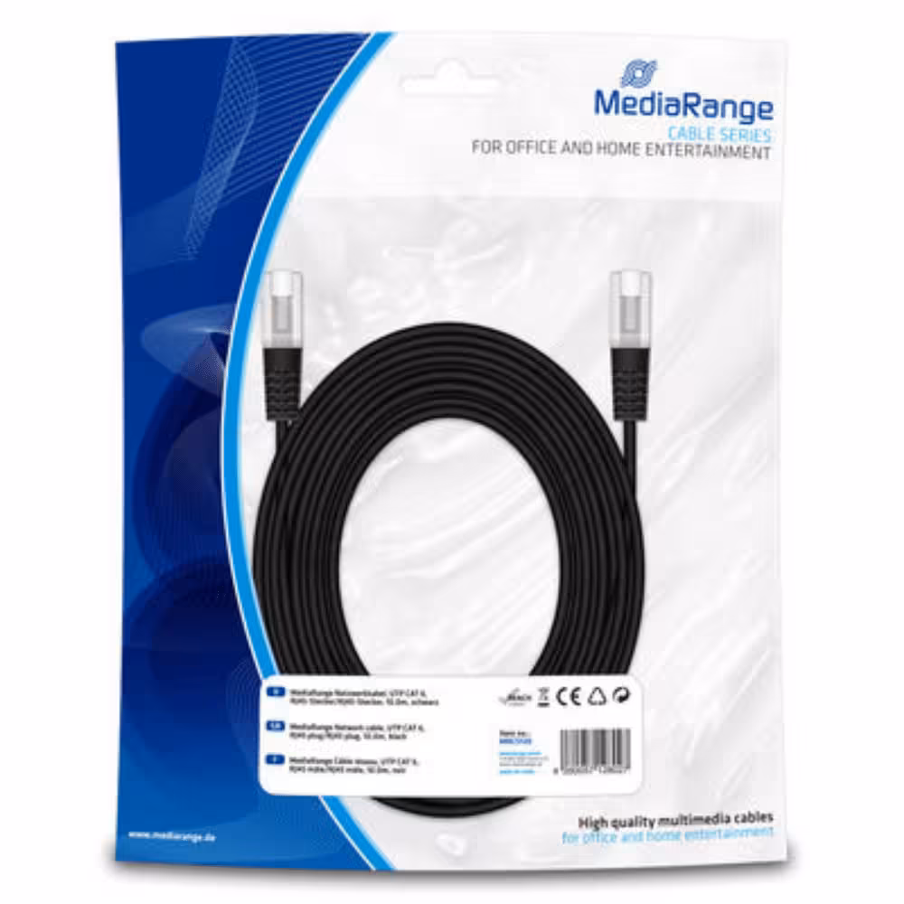 MediaRange 10m Zwarte RJ45 Netwerkkabel