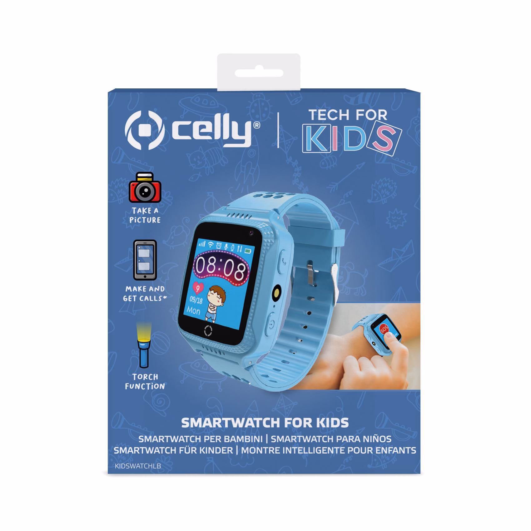 Celly KIDSWATCH - De ideale smartwatch voor kinderen! kleur Blauw